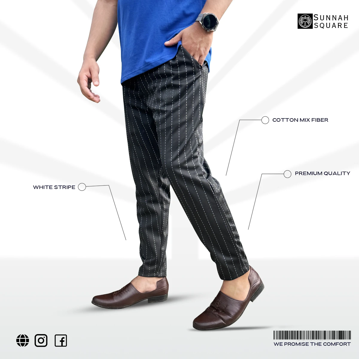 2Pcs Trouser Combo – Midrise Stripe & Super-fine Stripe Trouser