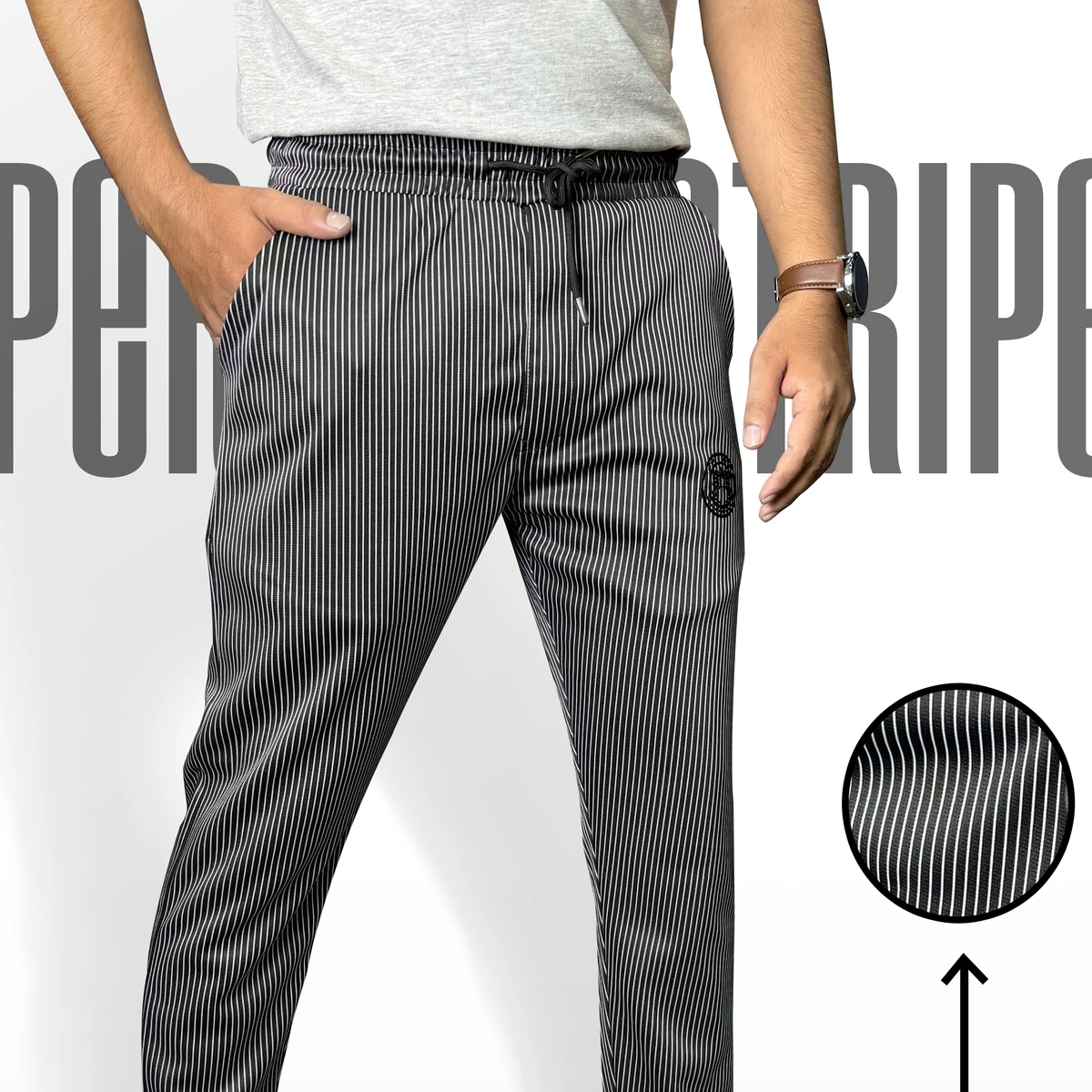 2Pcs Trouser Combo – Midrise Stripe & Super-fine Stripe Trouser