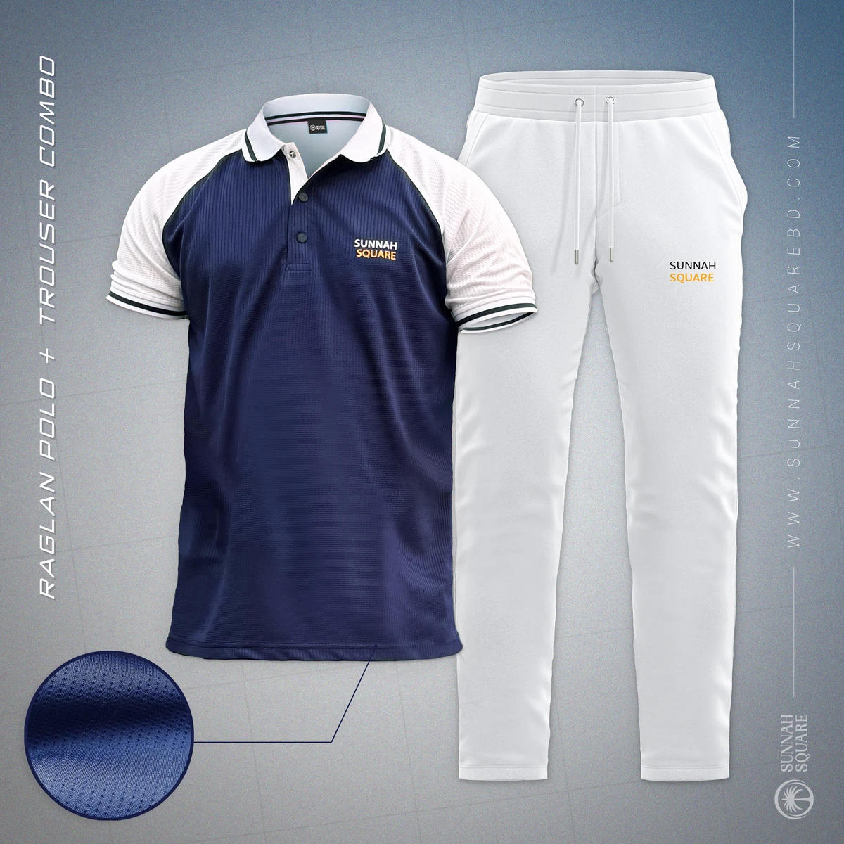 Premium Men’s Regular Fit Raglan Polo Shirt + Trouser Combo