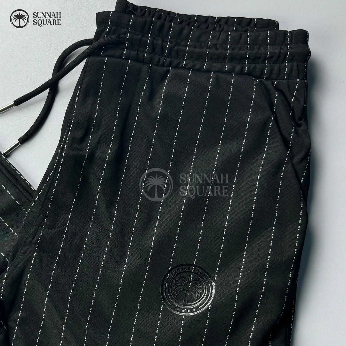 Men’s Mid Rise Stripe Trouser (Black)