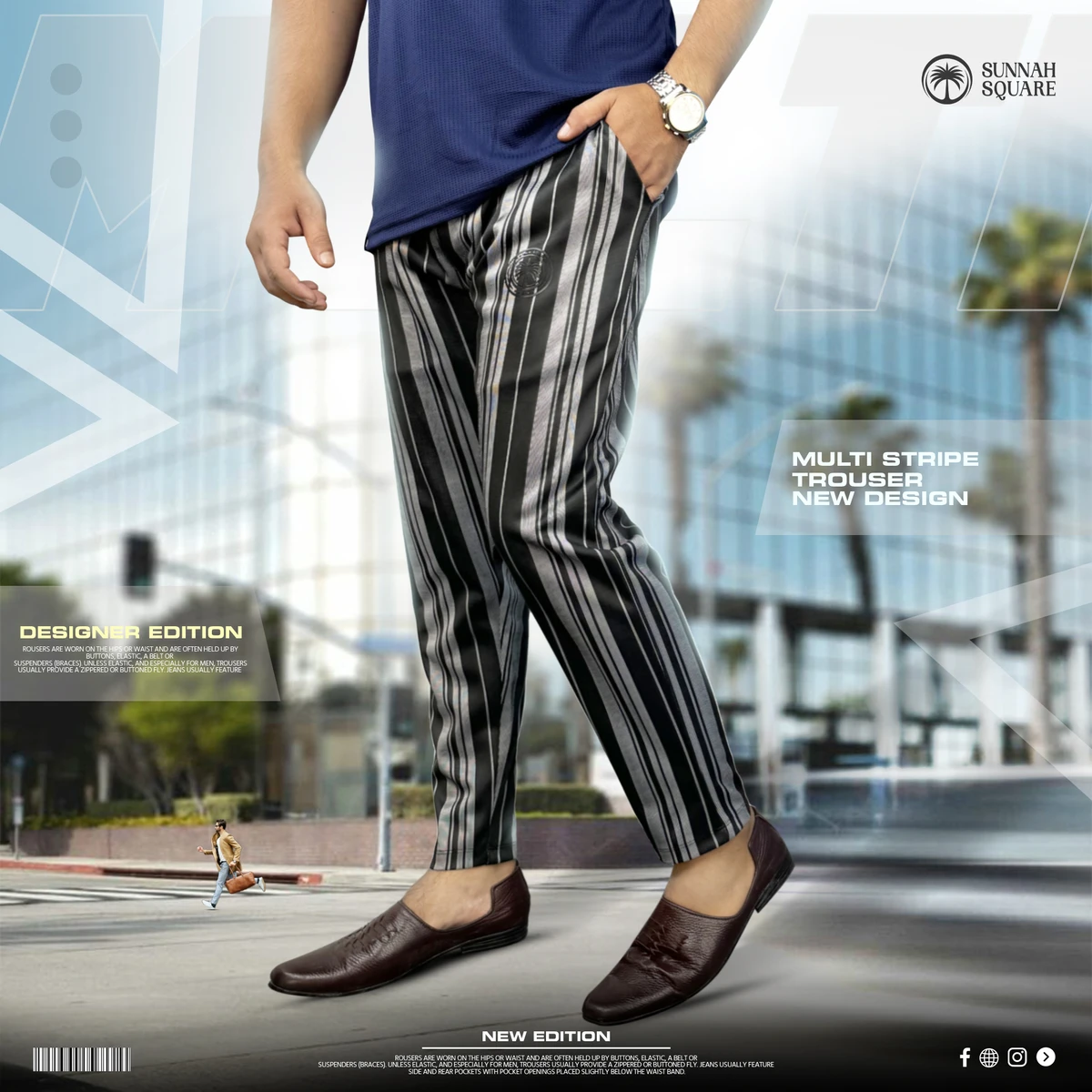 2Pcs Trouser Combo – Milti Stripe & Checkerd Stripe Trouser