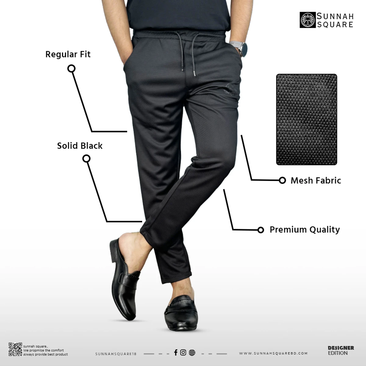 Premium China Mesh Trouser – Black